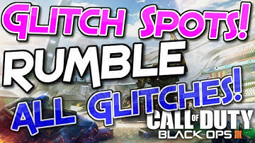 CRAZY! TOP OF MAP LEDGE GLITCH SPOTS ON RUMBLE! (Black Ops 3 Rumble Glitches Descent DLC 3)