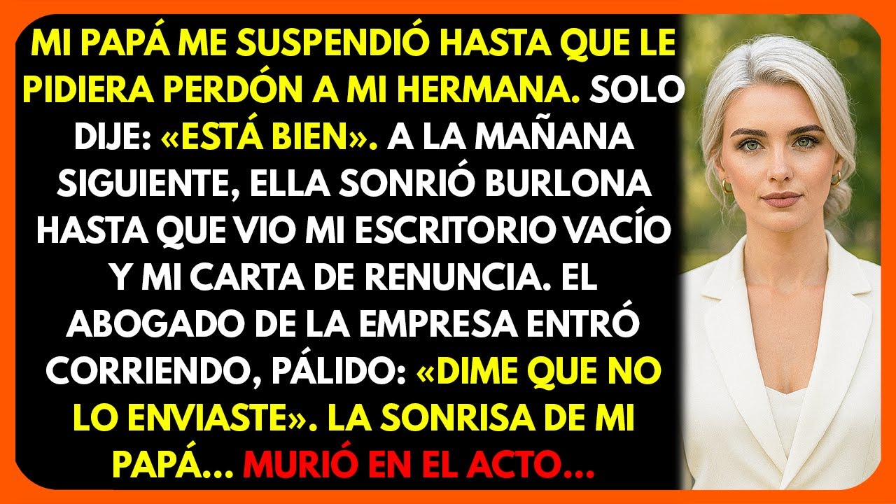 Mi papá me suspendió hasta pedir perdón a mi hermana; dije: 