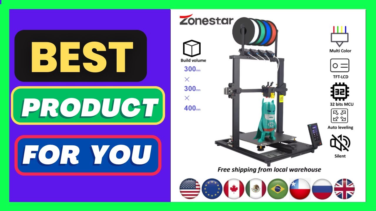 ZONESTAR New Upgrade 4 Extruder 4-IN-1-OUT Mix Multi Color