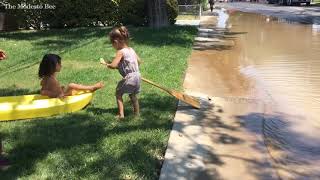 Water main break floods central Modesto neighborhood