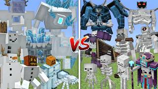 ALL MUTANT SNOW GOLEMS VS ALL MUTANT SKELETONS MOBS BATTLE MINECRAFT
