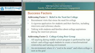 Successful transitions to high school: promoting success &
facilitating college readiness