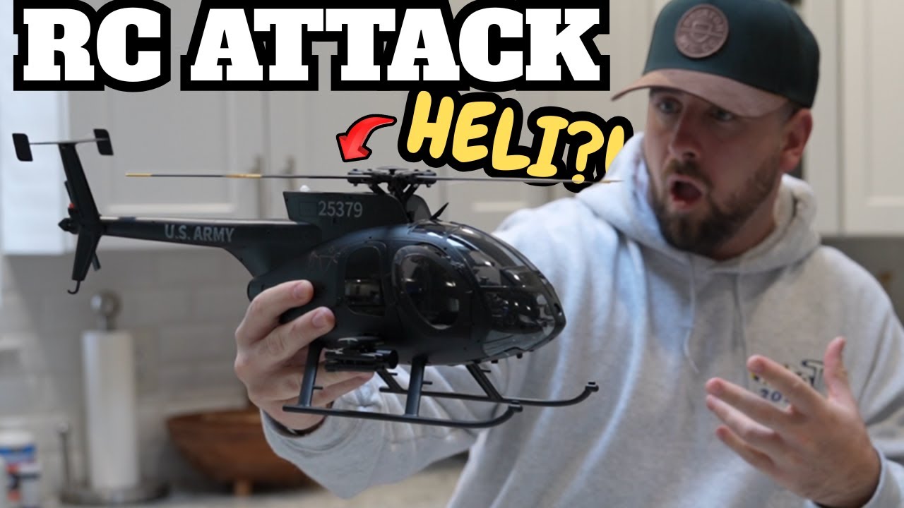 Этот радиоуправляемый вертолет словно сошёл со страниц боевика.