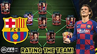 FIRST TEAM RATING VIDEO! RATED FULL FCB SQUAD | TEAM UPGRADE | FULL BARCA SQUAD | FIFA MOBILE 21