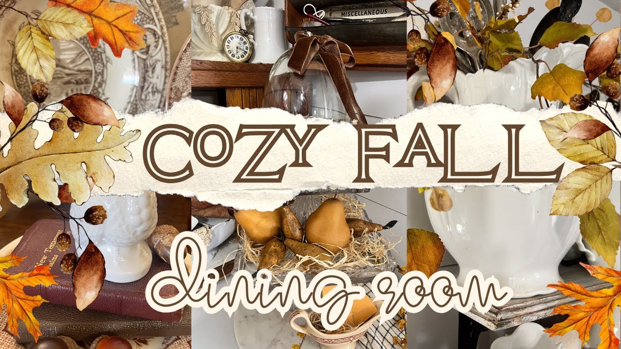 2025 Cozy🍂 Fall Dining Room Decorated with 🍂Vintage and Thrifted Finds | 🍂Decorate with Me