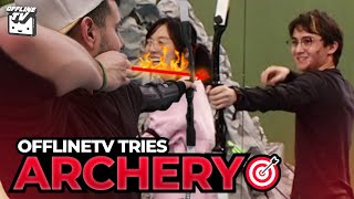 OFFLINETV TRIES ARCHERY (FAIL) FT. Michael Reeves, Pokimane, LilyPichu, FED, DisguisedToast, Scarra