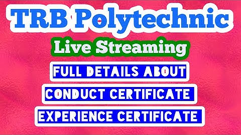 TRB POLYTECHNIC DOCUMENTS UPLOADING DOUBTS..POST YOUR DOUBTS...I WILL CLEAR