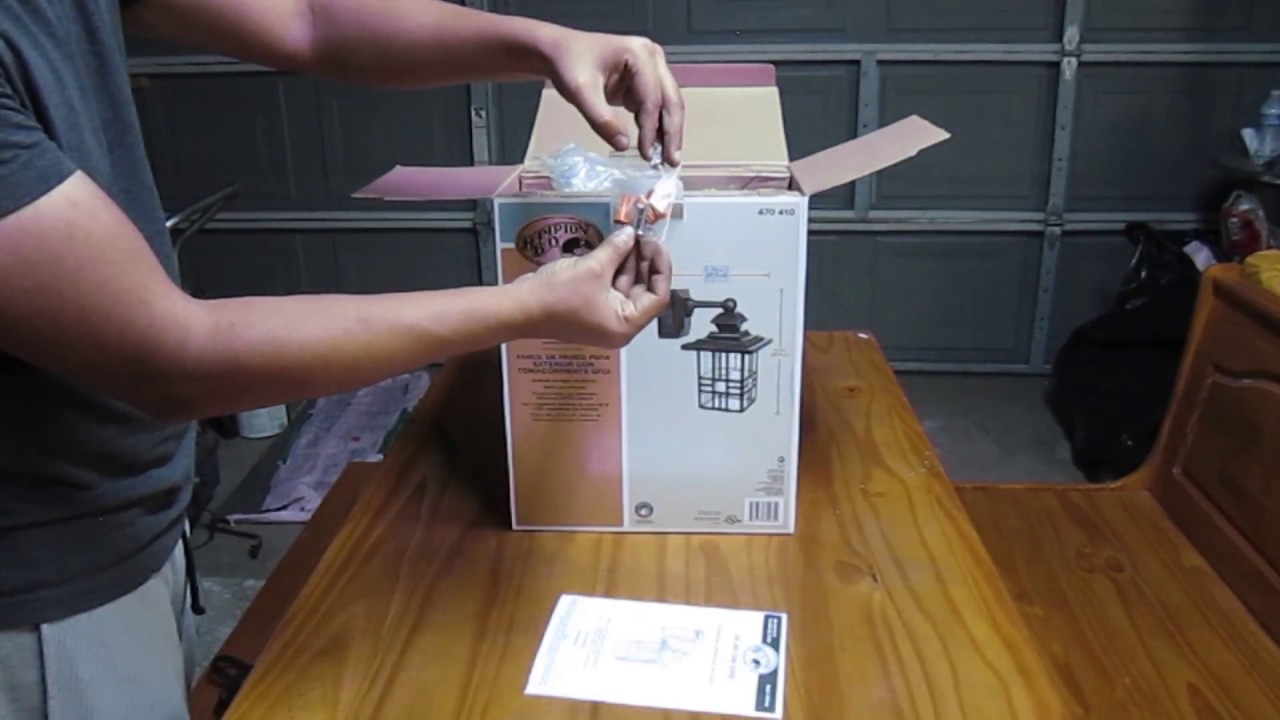 Unboxing A Hampton Bay Exterior Wall Lantern With Gfci