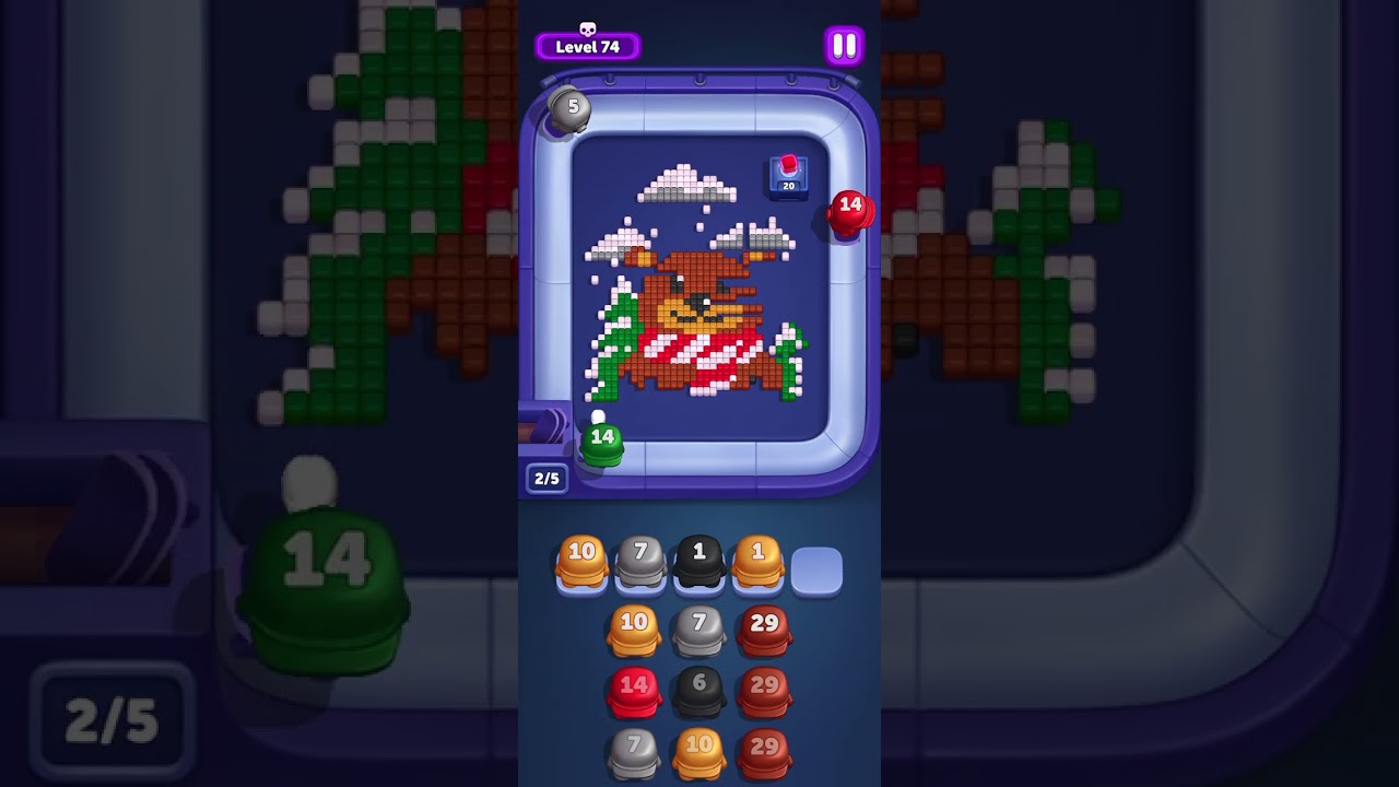 Pixel Pop! - Color Crush Hard Level 74 Solution Walkthrough - YouTube