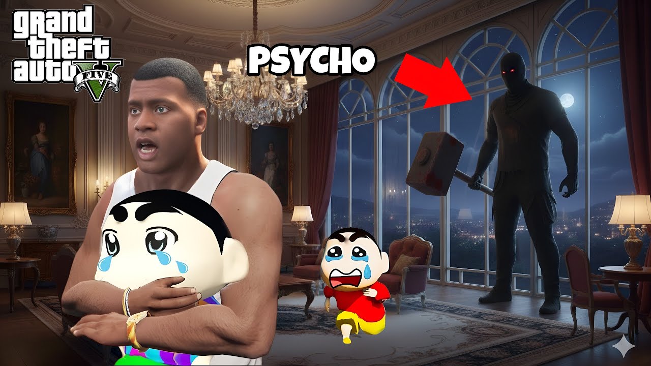 Franklin & Shinchan ATTACKED by a Psycho Killer in GTA 5! 😱