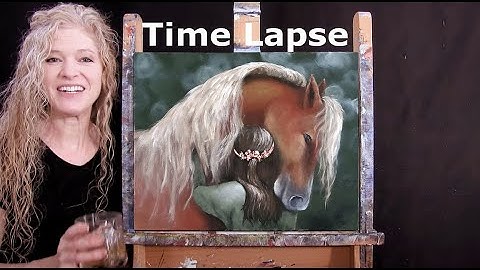 TIME LAPSE - Learn How to Paint "HORSE HUGS" with Acrylic - Fun and Easy Animal Portrait Painting