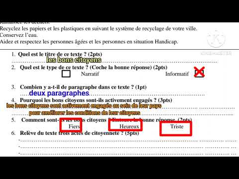 6ème année primaire examen local الإمتحان الموحد المحلي الدورة الأولى اللغة الفرنسية