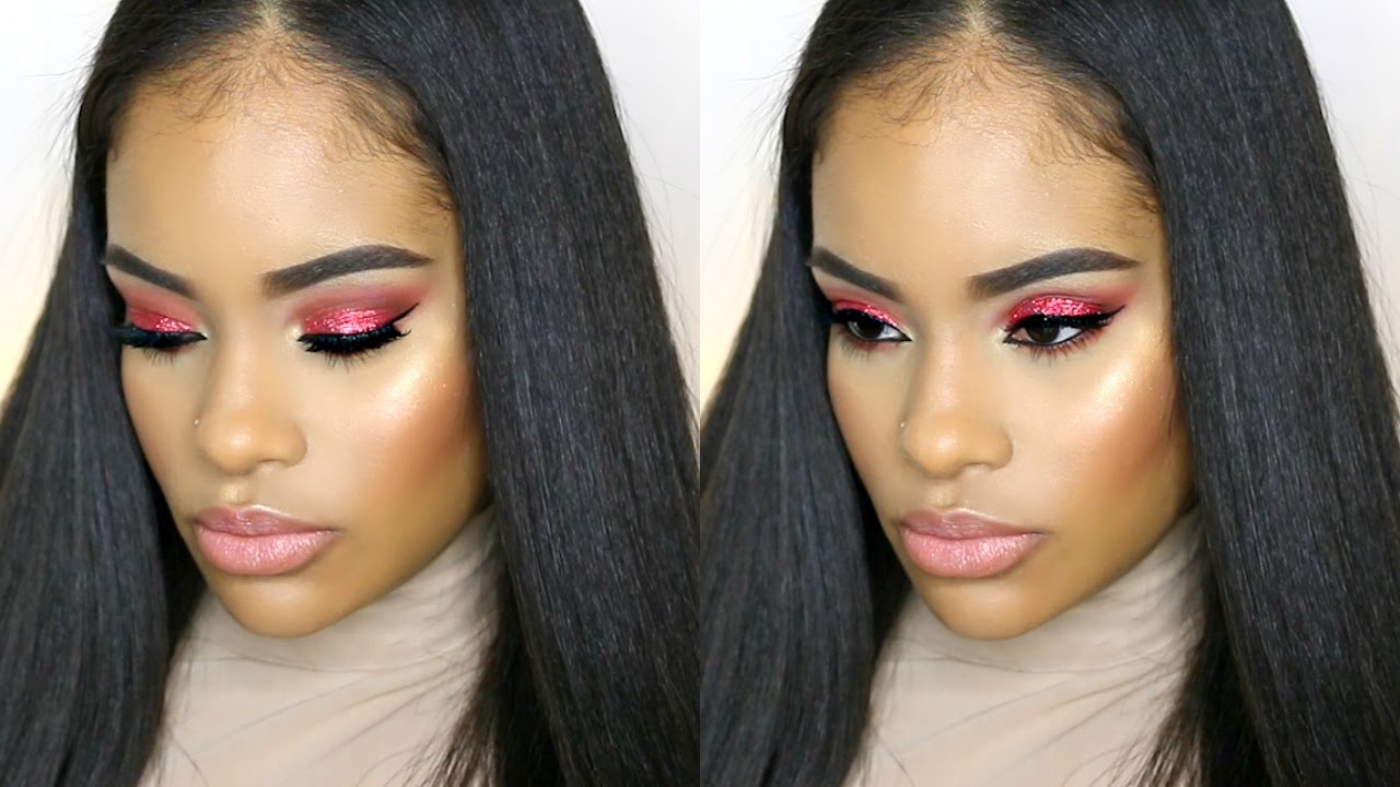 Makeup Tutorial Red Glitter Eyeshadow YouTube