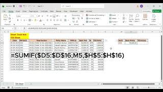 SUMIF Formula in Excel | TDS Section Wise Total Amount | Smart Excel Hub