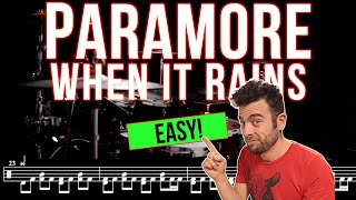 Paramore - When it Rains - Drum cover (with scrolling drum score)