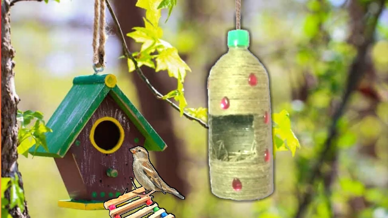 Bird House From Plastic Bottle | Garden Decoration Ideas | Paper Craft