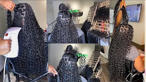 😍BEST TUTORIAL FOR HUMAN HAIR MEDIUM WAIST LENGTH GODDESS BRAIDS  #bohoboxbraids #bohemianbraids
