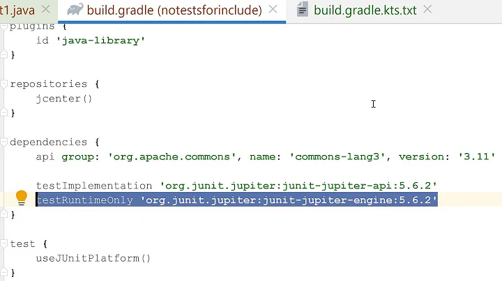 no tests for given includes: Gradle JUnit Kotlin Java Fixes