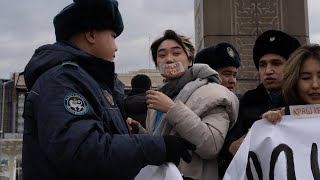 Алматыдағы сайлау күніндегі наразылық/Протесты в день выборов в Алматы
