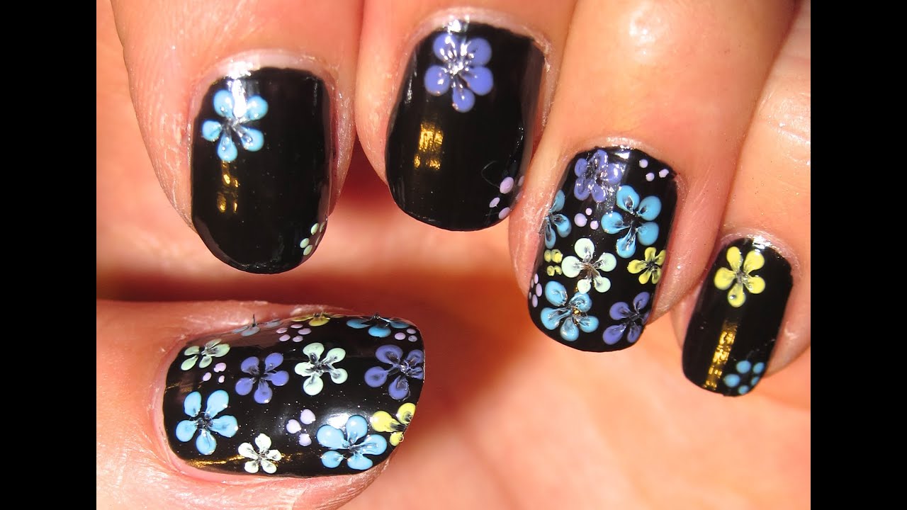 Easy Floral Nail Tutorial using a Dotting Tool 