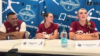 Alabama softball postgame after beating Belmont