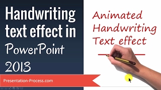 Learn how to create a realistic looking effect of hand writing text in
powerpoint. it looks like the effects created by whiteboard animation
software ...