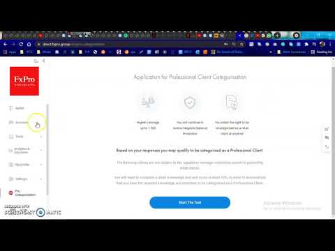 Fx Pro Sign up and how  to activate professionals category as Forex trader for Fx pro