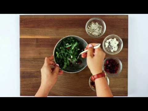 Kale Salad with Pecans, Cranberries, & Goat Cheese | 1-2 Simple Cooking