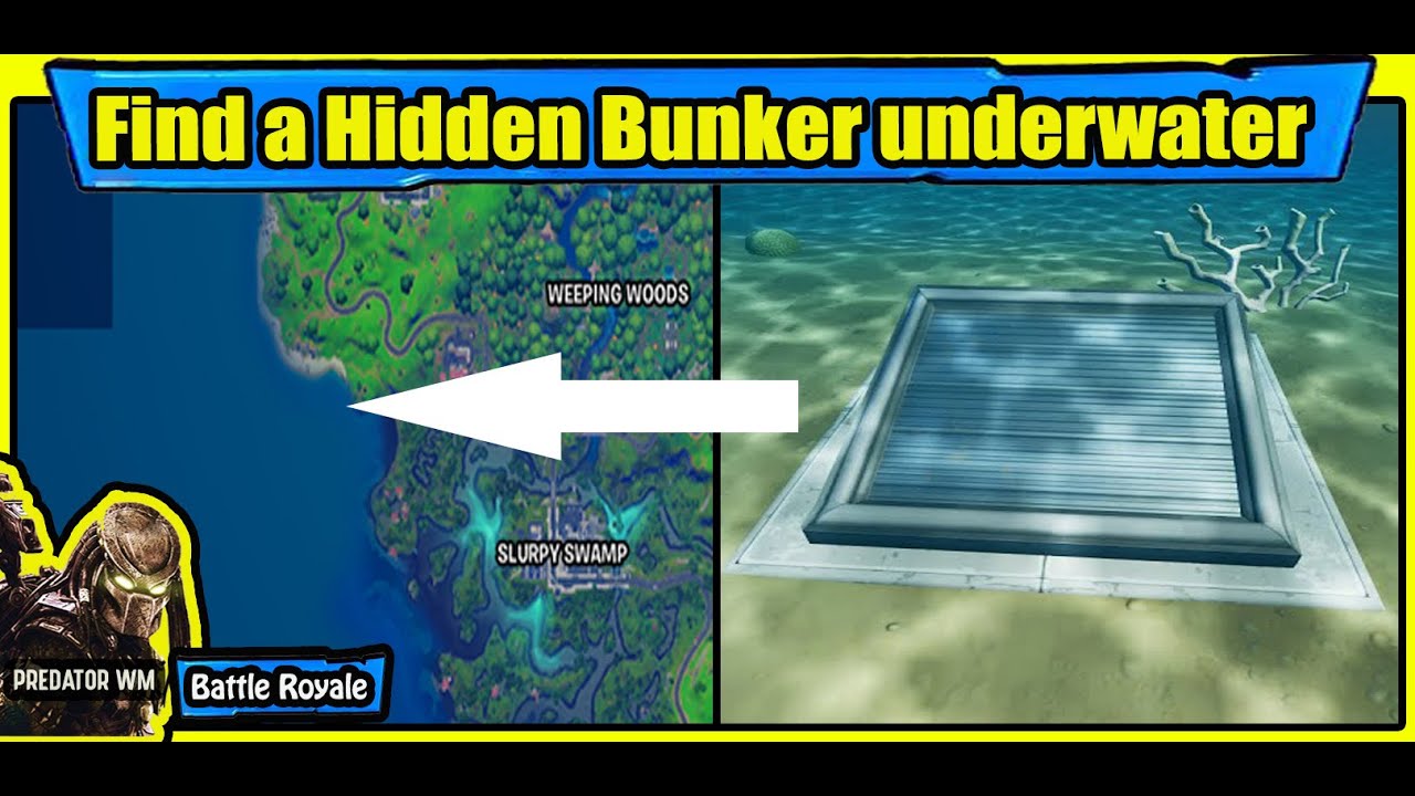Find a Hidden Bunker underwater / Fortnite Challenges YouTube