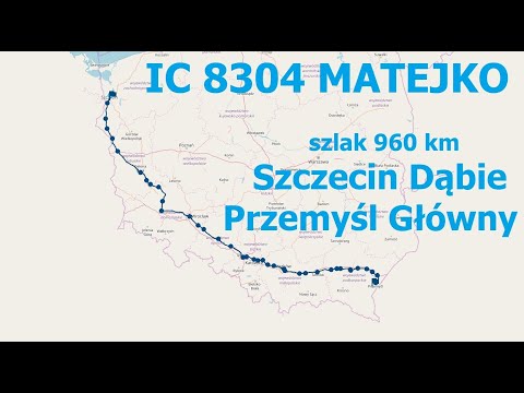 IC 8304 MATEJKO EP07-1050 szlak 960 km : SZCZECIN DĄBIE - PRZEMYŚL GŁÓWNY