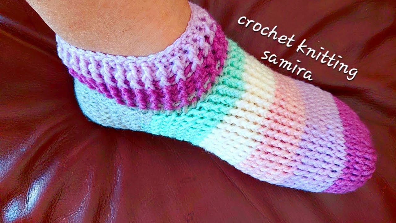 how to crochet super easy slippers boots for beginners/fast & easy ...
