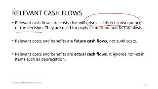 Relevant Cash Flows Financial Management ICA || ACCA || CIMA
