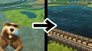 強制労働の果てに故郷が巨大ダムの底に沈んでしまったビーバーたち【Timberborn】