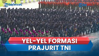Momen Yel-yel Para Prajurit saat Puncak HUT ke-78 TNI di Monas, Bentuk Formasi Matra