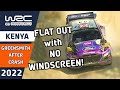 No Windscreen! Greensmith Crashes his Rally Car but continues driving on WRC Safari Rally Kenya 2022