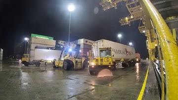 Reach Stacker working at a container Yard (Time Lapse 2019)