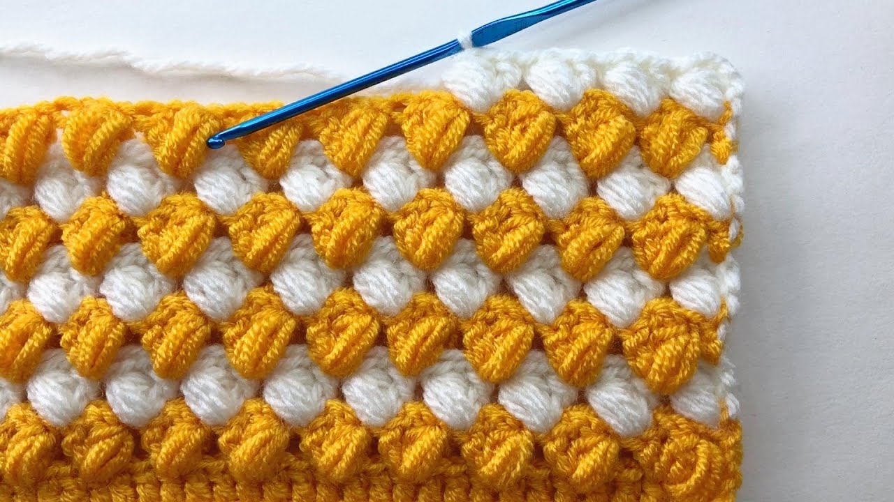 Crochet Puff Stitch Pattern | Easy and Quick Crochet | Blanket ...