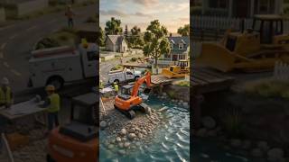 Miniature Bridge Collapse &amp; Rescue! Toy Tractor Construction in the United Kingdom | Mini Build