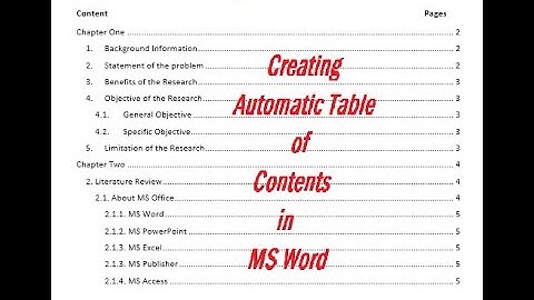 How to Create Table of Contents| in Amharic|