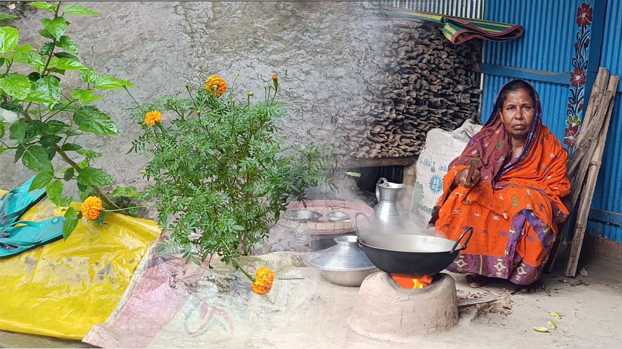 বৃষ্টি শুরু  কিভাবে বিলাতি আলু দিয়ে খাসির মাংস রান্না করলো। Village cooking curry । Recipe । village