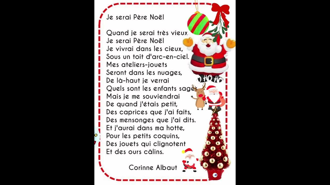 Je serai père noël Corine Albaut poésie🎅🎅🎅🎅 YouTube