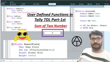 User Defined Function in Tally TDL Part-1st || @anuragtiwari7149 ||