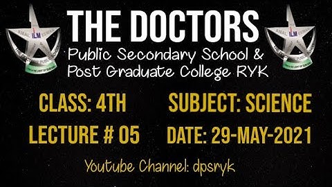 Class 4th Science Lecture # 5 [29-May-2021] dpsryk