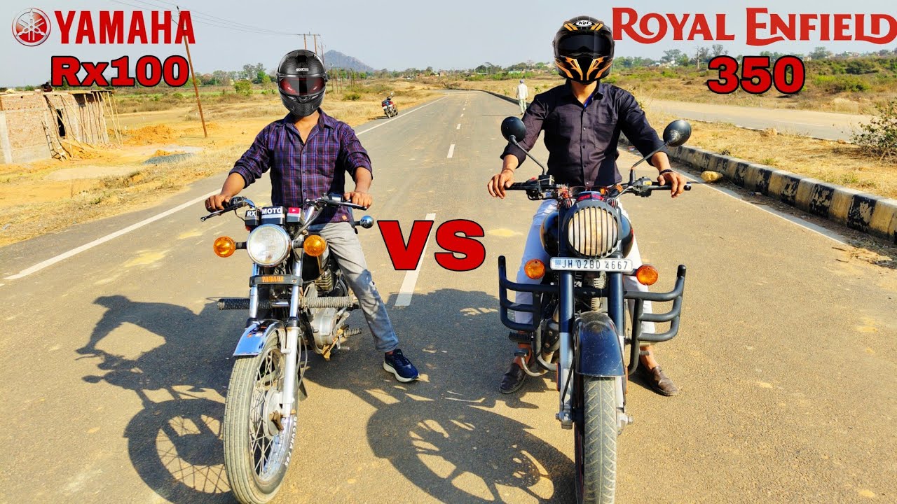 Yamaha rx 100 vs Royal Enfield 350 Drag Race🔥😯||rxmoto||