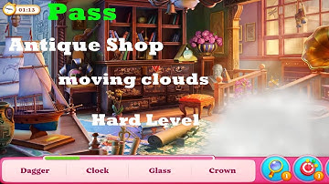 Manor Matters Hidden Objects Antique Shop with moving clouds Hard level - Pass HD | amphora, orchid