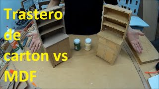 Trastero de cartón vs trastero de MDF, muebles para muñecas tipo Barbie. Parte 2