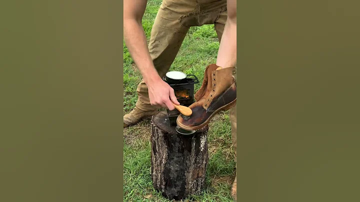 Water-Proofing my Boots! #hobnailboots #boots #logger #cabin #lumberjack #outdoors #bushcraft #oil
