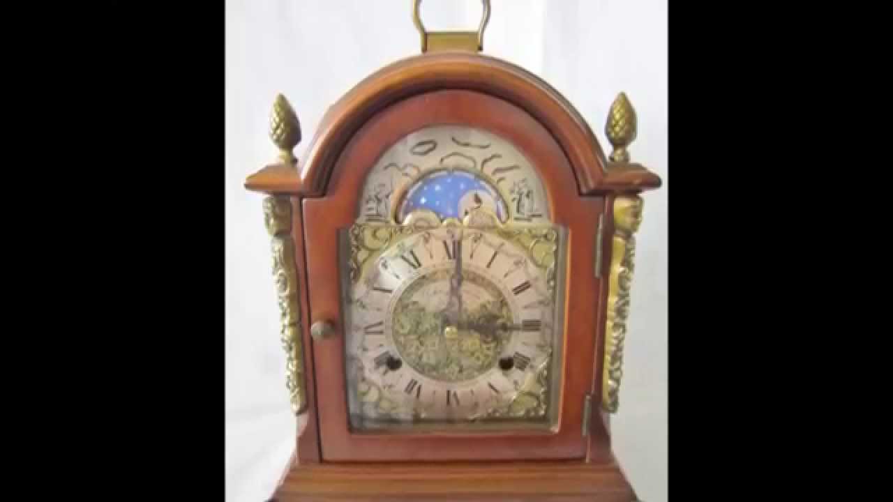 Beautiful English John Thomas London 8 Day Burl Wood Bracket Clock