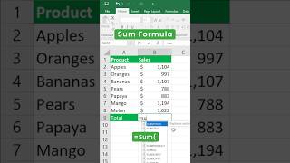 SUM Formula in Excel | Add Total Values #shorts #excel screenshot 4