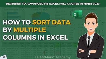 How to Sort Data by Multiple Columns in Excel | MS Excel Tutorial in Hindi | #exceltutorial